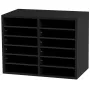 Wood Literature Organizer, 12 Compartments, File Sorter with Removable Shelves, Mailboxes Slot for Office Home Classroom Mailroo