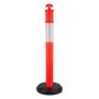 6 Pack Traffic Delineator Posts, 1140 mm Traffic Safety Cones with Fillable Base and Reflective Strips, Heavy Duty Delineator Po