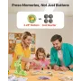 Button Maker Machine, 58 mm, Plastic Pin Maker with 100pcs Button Parts, Circle Cutter and Hex Wrenches, Reinforced Ergonomic Ha