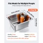 Stainless Steam Hotel Pans with Lids, 1/2 Size x 148mm Deep, 9 L Table Steam Pans, Anti Jam Restaurant Supplies Reusable Caterin
