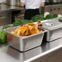 Stainless Steam Hotel Pans with Lids, 1/2 Size x 148mm Deep, 9 L Table Steam Pans, Anti Jam Restaurant Supplies Reusable Caterin