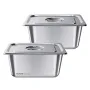 Stainless Steam Hotel Pans with Lids, 1/2 Size x 148mm Deep, 9 L Table Steam Pans, Anti Jam Restaurant Supplies Reusable Caterin