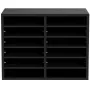 Wood Literature Organizer, 12 Compartments, File Sorter with Removable Shelves, Mailboxes Slot for Office Home Classroom Mailroo