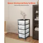VEVOR Plastic Storage Drawers Cart, 4 Drawers Storage Organizer with Wheels, Rolling Closet Organization and Storage Dividers, D
