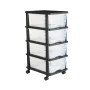 VEVOR Plastic Storage Drawers Cart, 4 Drawers Storage Organizer with Wheels, Rolling Closet Organization and Storage Dividers, D