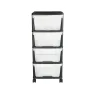 VEVOR Plastic Storage Drawers Cart, 4 Drawers Storage Organizer with Wheels, Rolling Closet Organization and Storage Dividers, D