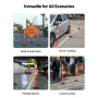 3 Pack Traffic Delineator Posts, 871 mm Traffic Safety Cones with Weighted Base, Reflective Strips and Chain, Heavy Duty Delinea