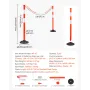 VEVOR 3 Pack Traffic Delineator Posts, 871 mm Traffic Safety Cones with Weighted Base, Reflective Strips and Chain, Heavy Duty D