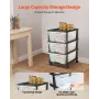 VEVOR Plastic Storage Drawers Cart, 3 Drawers Storage Organizer with Wheels, Rolling Closet Organization and Storage Dividers, D