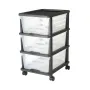 Plastic Storage Drawers Cart, 3 Drawers Storage Organizer with Wheels, Rolling Closet Organization and Storage Dividers, Dresser