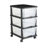 VEVOR Plastic Storage Drawers Cart, 3 Drawers Storage Organizer with Wheels, Rolling Closet Organization and Storage Dividers, D