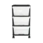 VEVOR Plastic Storage Drawers Cart, 3 Drawers Storage Organizer with Wheels, Rolling Closet Organization and Storage Dividers, D
