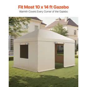 VEVOR vinterpavillondæksel passer til 3,08 x 4,39 m Hardtop-pavilloner, lysthusbetræk til alle vejrforhold med sidevægge og