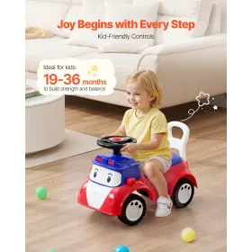 Ride On Toddler Push Car, Push Car for Toddler 19 to 36 Months, Kids Ride On Toy with Music & Under-seat Storage, 25 kg Lo