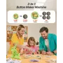 Button Maker Machine, 32 mm / 58 mm 2-in-1, Plastic Pin Maker with 200 pcs Button Parts, Circle Cutter and Magic Book, Reinforce