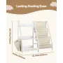 3-Tier Kids Bookshelf, Toy Storage Organizer for Toddler, Book Shelf for Kids Rooms with Sling Book Rack and Storage Bag, Kids S