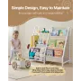 3-Tier Kids Bookshelf, Toy Storage Organizer for Toddler, Book Shelf for Kids Rooms with Sling Book Rack and Storage Bag, Kids S