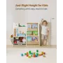 3-Tier Kids Bookshelf, Toy Storage Organizer for Toddler, Book Shelf for Kids Rooms with Sling Book Rack and Storage Bag, Kids S
