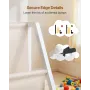 3-Tier Kids Bookshelf, Toy Storage Organizer for Toddler, Book Shelf for Kids Rooms with Sling Book Rack and Storage Bag, Kids S