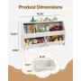 Toy Storage Organizer, Wooden Kids Bookshelf with Storage, Toy Storage Cabinet with 2 Mobile Drawers, Kids Storage Organizer for
