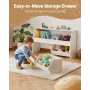 VEVOR Toy Storage Organizer, Wooden Kids Bookshelf with Storage, Toy Storage Cabinet with 2 Mobile Drawers, Kids Storage Organiz