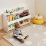 VEVOR Toy Storage Organizer, Wooden Kids Bookshelf with Storage, Toy Storage Cabinet with 2 Mobile Drawers, Kids Storage Organiz