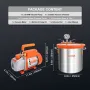 11.4 L Vacuum Chamber and 3.5 CFM Pump Kit, Tempered Glass Lid Vacuum Degassing Chamber Kit, Single Stage Vacuum Pump with 250 m