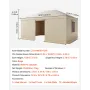 Winter Gazebo Cover Fits 3.68 x 4.9 m Hardtop Gazebos, All-Weather Gazebo Cover with Sidewalls & Windows, High-Density PE Materi