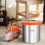 11.4 L Vacuum Chamber and 3.5 CFM Pump Kit, Tempered Glass Lid Vacuum Degassing Chamber Kit, Single Stage Vacuum Pump with 250 m
