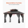 Winter Gazebo Cover Fits 3.66 x 4.87 m Hardtop Gazebos, All-Weather Double-Tiered Gazebo Cover with Sidewalls & Windows, High-De