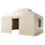 Winter Gazebo Cover Fits 3.66 x 4.87 m Hardtop Gazebos, All-Weather Double-Tiered Gazebo Cover with Sidewalls & Windows, High-De