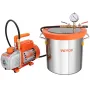 11.4 L Vacuum Chamber and 3.5 CFM Pump Kit, Tempered Glass Lid Vacuum Degassing Chamber Kit, Single Stage Vacuum Pump with 250 m