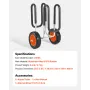 Kayak Cart, 68.0 kg Load Capacity, Stand Up Paddle Board Trolley with 25.4 cm Solid Rubber Tires & Kickstands, Paddle Board Carr