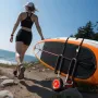 VEVOR Kayak Cart, 68.0 kg Load Capacity, Stand Up Paddle Board Trolley with 25.4 cm Solid Rubber Tires & Kickstands, Paddle Boar