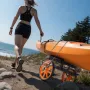 Kayak Cart, 149.7 kg Load Capacity, Canoe Cart Dolly with 38.1 cm Solid Rubber Tires & Kickstand, Assembles & Disassembles Withi