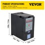 VEVOR 1.5KW VFD Variable Frequency Drive Inverter for Spindle Motor Speed Control 2HP 7A 220-250V (1.5KW