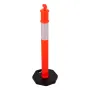 3 Pack Traffic Delineator Posts, 1140 mm Traffic Safety Cones with Weighted Base and Reflective Strips, Heavy Duty Delineator Po