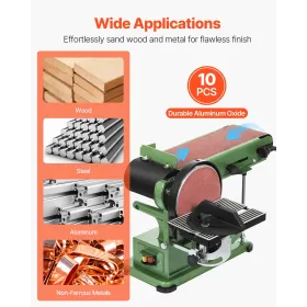 VEVOR Sanding Belts, 152mm x 1219mm Belt Sander Sanding Belts, 10PCS 80 Grit Aluminum Oxide for Woodworking, Steel, Aluminum, No