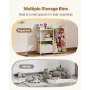 Kids Bookshelf and Stuffed Animal Storage, Toy Storage Organizer, 2-Tier Book Shelf with Fabric Toy Chest, Toy Storage for Kids 