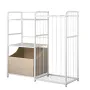 Kids Bookshelf and Stuffed Animal Storage, Toy Storage Organizer, 2-Tier Book Shelf with Fabric Toy Chest, Toy Storage for Kids 