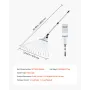 VEVOR Leaf Rake, 15 Metal Tines, Adjustable Garden Rake for Lawns with 19-57 cm Wide Head and 81.3-160 cm Long Handle, Heavy Dut