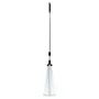 Leaf Rake, 15 Metal Tines, Adjustable Garden Rake for Lawns with 19-57 cm Wide Head and 81.3-160 cm Long Handle, Heavy Duty Stai