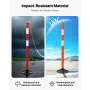 4 Pack Traffic Delineator Posts, 871 mm Traffic Safety Cones with Weighted Base, Reflective Strips and Chain, Heavy Duty Delinea