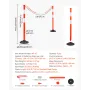 VEVOR 4 Pack Traffic Delineator Posts, 871 mm Traffic Safety Cones with Weighted Base, Reflective Strips and Chain, Heavy Duty D