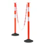 VEVOR 4 Pack Traffic Delineator Posts, 871 mm Traffic Safety Cones with Weighted Base, Reflective Strips and Chain, Heavy Duty D