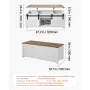 1200 mm Farmhouse-lift-sofabord, rustikt midterbord med
