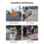 2 Pack Traffic Delineator Posts, 871 mm Traffic Safety Cones with Weighted Base, Reflective Strips and Chain, Heavy Duty Delinea