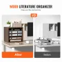 Literature Organizers, 5 Compartments Office Mailbox with Adjustable Shelves, Wood literature sorter 13.9x12x13 inches for Offic