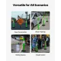 3 Pack Traffic Delineator Posts, 1140 mm Traffic Safety Cones with Fillable Base and Reflective Strips, Heavy Duty Delineator Po
