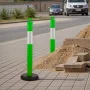 VEVOR 3-pack Traffic Delineator-stolper, 1140 mm trafiksikkerhedskegler med udfyldelig base og reflekterende strimler, Heavy